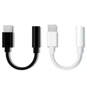 Yüksek kalite USB C 3.5mm adaptör kablosu Note10 siyah/beyaz 1m uzunluk TPE konnektörler ses fonksiyonu telefonları şarj destekler