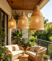 Abat-jour en osier naturel fait main, luminaire suspendu vintage, style ferme américaine, pour restaurant, décoration intérieure, éclairage suspendu