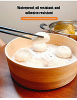 Papier de cuisson écologique jetable double face en silicone antiadhésif résistant à la chaleur pour dim sum, pains et brioches