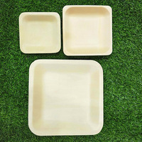 Assiettes carrées jetables en bois écologiques en gros pour servir des pizzas et des sushis lors de fêtes