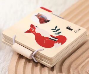 Động vật từ nhận thức phim hoạt hình dễ thương cuốn sách gỗ bé giáo dục sớm học tập Montessori cuốn sách gỗ - Product Image 4