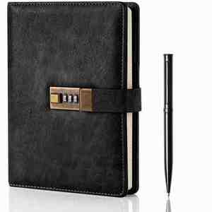 Diario Personalizado Emed A5, Tapa Dura de Cuero, Encuadernación Térmica, 100 Hojas, Cuaderno con Contraseña, Libreta Retro - Product Image 1