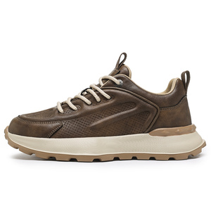 New 2025 High-Quality Handmade <b>Leather</b> Oxford Shoes, Men's Lace-Up Thick Sole Elevator Classic <b>Sneakers</b> Wholesale - Product Image 6