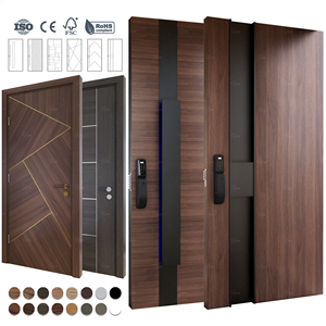 Cửa ra vào hiện đại kiểu Mỹ, cửa an ninh ngoại thất bằng gỗ cho nhà ở, cửa xoay an ninh chính với khóa thông minh - Product Image 6