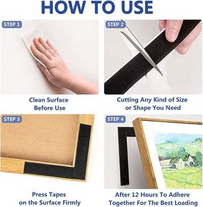 50mm Wide High Quality Nylon <b>Adhesive</b> <b>Hook</b> and Loop Tape Roll Custom Sticky Self <b>Adhesive</b> <b>Hook</b> and Loop Fastener Tape - Product Image 4