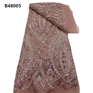 Chocoo bán buôn ren chất liệu cho phụ nữ ăn mặc phi hạt thêu pháp Tulle ren vải