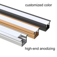 8x9mm Mini profilé en aluminium LED lumière linéaire canal d'extrusion de bande personnalisé avec finition anolisante encastrée par diffuseur