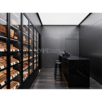 Humidor en bois espagnol de luxe au design rétro, grande capacité, logo personnalisé, portes en verre pour le stockage des cigares