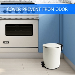 Poubelle ronde en métal en acier inoxydable avec fonctionnement à pédale pour l'élimination des déchets sanitaires - Product Image 4
