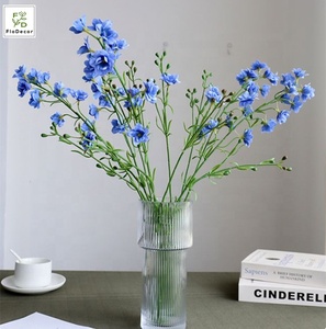 Vajilla pequeña Artificial de estilo moderno para decoración de restaurante, <span class=keywords><strong>Bar</strong></span> de <span class=keywords><strong>flores</strong></span> con tacto Real, Delphinium, centro de mesa para boda - Product Image 4