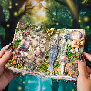 50 autocollants en papier par paquet, série de parchemins fantastiques, autocollants à thème enchanté, éléments de fond vintage, découpés, finition brillante pour - Product Image 4