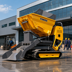 Minicargadora de orugas de una tonelada con cucharón basculante hidráulico - Máquina compacta de construcción para movimiento de tierras en sitios estrechos - Product Image 4
