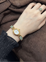 Nouvelle Montre à Quartz pour Femme Plaqué Or Vintage 2026 avec Cadran Incrusté de Jade, Esthétique Orientale, Expédition Directe Usine