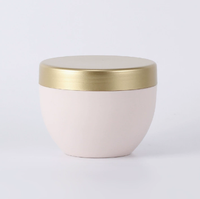 Pot en PP à paroi simple de 250 ml personnalisé en gros, grande capacité avec couvercle doré mat (pot rose mat et bleu mat)