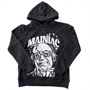 Sudaderas con Capucha de Moda Urbana Americana con Estampado Digital 3D para Hombre, Tela de Algodón, Sudaderas con Capucha Personalizadas con Pedrería para Hombre - Product Image 1