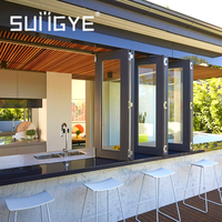 Fenêtre pliante horizontale en aluminium SUNGYE, résistante aux ouragans, de qualité commerciale, norme américaine, pour villa et patio