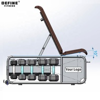 Définir la forme physique rangement réglable multi-usages haltérophilie salle de sport Multi banc avec haltères boîte de rangement