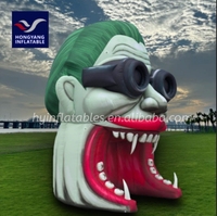 Tête de clown gonflable géante d'Halloween Modèle Oxford Matériel avec lampe LED pour la promotion de la publicité extérieure Impression numérique