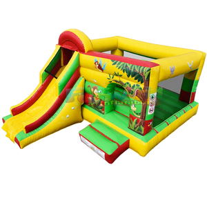 Castillo inflable comercial Dzsungel csuszdas para niños, con tobogán, para fiestas al aire libre. - Product Image 1