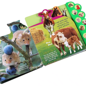 Buku suara hewan anak-anak kustom kualitas tinggi pabrik buku belajar anak-anak layanan cetak buku papan sampul keras - Product Image 4
