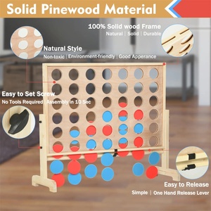 Jeu de société géant <span class=keywords><strong>4</strong></span> en ligne pour 2 joueurs, jeu de connexion en bois, jeu de connexion <span class=keywords><strong>4</strong></span> en ligne jumbo, grand jeu de cour - Product Image 4