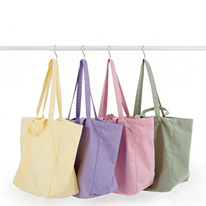 Sac fourre-tout en <span class=keywords><strong>toile</strong></span> personnalisé à double poignée, grand sac à bandoulière pour femmes avec poche intérieure zippée - Product Image 2