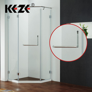 Sang trọng hiện đại Brass thép không gỉ <span class=keywords><strong>Chrome</strong></span> 6 inch Glass vòi hoa sen cửa xử lý với 18 inch khăn Bar CE chứng nhận - Product Image 6