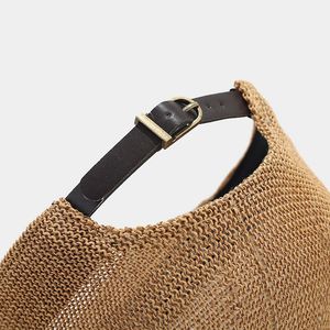 2025 Nueva gorra de béisbol transpirable tejida con hierba Color sólido ajustable parasol protector solar gorra de pico de pato - Product Image 6