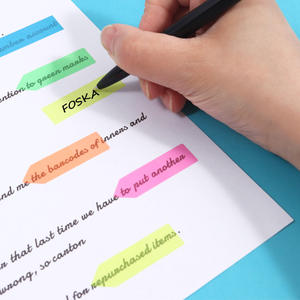 Jaune Bleu Vert Orange Rose Rouge 5 couleurs Marqueurs de page inscriptibles et à écriture fluide, onglets d'index pour signets ou étiquettes de lecture - Product Image 6