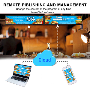 Raflar için 23.1 "dijital raf kenarı LED ekran süpermarket uzaktan yönetim 60cm gerilmiş Bar Lcd ekranlar - Product Image 6