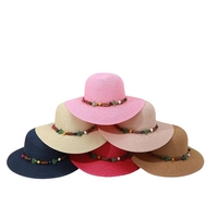 Haute qualité été rush herbe chapeau de paille Image pierre émaillée ceinture décorative crème solaire plage décontracté pêche en plein air en gros