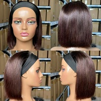 Promotion Perruques de cheveux vietnamiens 12A, Perruques Bob ultra-lisses, 10 pouces, Noir naturel, 100% cheveux humains, Vente en gros directe usine