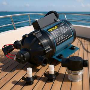 Bomba de Agua Autocebante Vevor de 12V CC, 7 GPM, 60 PSI de Elevación Máxima, Universal para RV, Embarcaciones, Yates, con Válvula EPDM, para Agua Salada - Product Image 2