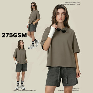 Boxy Fit Sonnenschutz T-Shirt Schwere Baumwolle Tee Eiskühlend Einfarbig Schnelltrocknend Antibakteriell Top Strass T-Shirt - Product Image 2