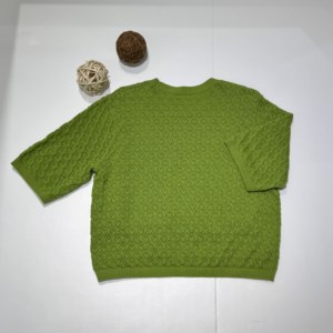 Maglione Pullover da <span class=keywords><strong>Donna</strong></span> a Mezza Manica con Design Traforato di Alta Qualità, Lavorazione a <span class=keywords><strong>Maglia</strong></span> Piatta e Rete - Product Image 3