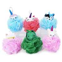 Écologique doux maille bébé corps bain dessin animé éponge lumière 50g luffa éponge douche bouffée pour enfants nettoyage