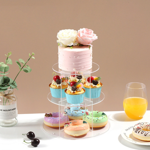 Rak Pajangan Kue Bentuk Bulat dari Akrilik untuk Cupcake dan Stand Menara Kue Ramah Lingkungan - Product Image 4