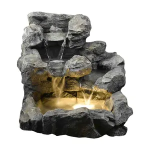 Rock Creek Cascading Outdoor Indoor Garten Led Harz Brunnen Mit Beleuchtung