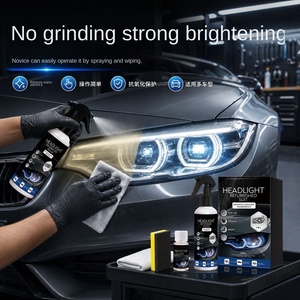 Kit <span class=keywords><strong>di</strong></span> Ripristino Fari Auto, Detergente Giallo per Fari, Agente <span class=keywords><strong>di</strong></span> Manutenzione, Pulizia, Decontaminazione e Lucidatura - Product Image 4