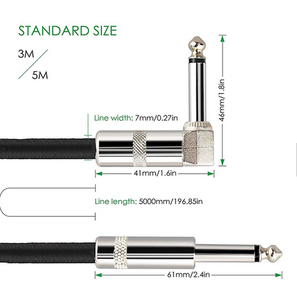 <span class=keywords><strong>Cable</strong></span> <span class=keywords><strong>de</strong></span> <span class=keywords><strong>Guitarra</strong></span> <span class=keywords><strong>de</strong></span> Alta Calidad con Conector <span class=keywords><strong>de</strong></span> Ángulo Recto <span class=keywords><strong>de</strong></span> 6.35mm - Product Image 4