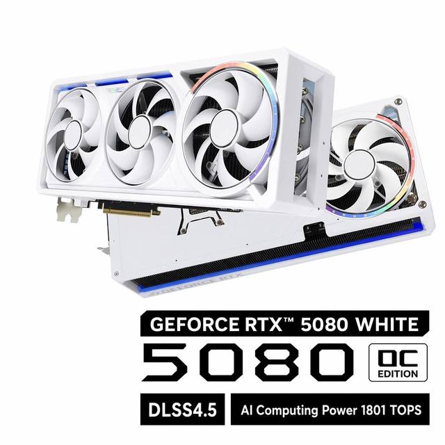GeForce RTX 5080 16GB GDDR7 Graphics Card White Edition Triple Fan Support DLSS 4.5 Desktop Gaming Video Card PC GPU