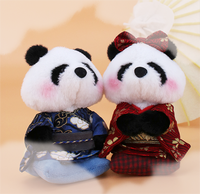 Peluche Panda Assis Personnalisée Zaves, Rembourrée en Coton PP, 12 cm, Doux Porte-clés Pendentif, Mignon et Petit, Accessoires Kimono
