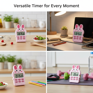 Dễ thương phim hoạt hình động vật kỹ thuật số hẹn giờ đồng hồ báo thức nhỏ đếm ngược cho bàn học sinh học bài tập nhắc nhở lớp học - Product Image 6