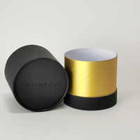 Tube Cylindrique Rond Personnalisé Noir pour Emballage Cadeau de Bougie
