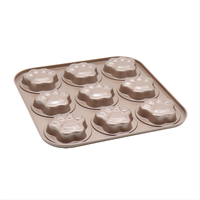 Moule à pâtisserie en forme de patte, 9 cavités, antiadhésif, en acier au carbone, pour four