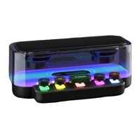 JEDEL Enceinte sans fil transfrontalière Z6 transparente Mecha à double haut-parleur avec bouton, subwoofer, éclairage LED RGB, étanche IPX4, USB/Batterie