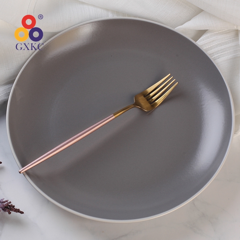 Assiette plate grise 10"1/2