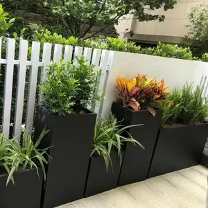 Vasi Rettangolari Grandi in Fibra di Vetro, Fioriere in Cemento Leggero Effetto Argilla, Contenitori per Piante da Giardino in FRP/GRP - Product Image 5