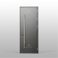 Cadre de porte de maison commerciale d'entrée de sécurité chinois moderne blindé en acier galvanisé avec verre d'impact creux en métal noir extérieur