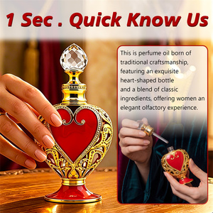 Huile de <span class=keywords><strong>parfum</strong></span> concentrée <span class=keywords><strong>Red</strong></span> Heartbeat, Attar arabe en forme de cœur du Moyen-Orient, <span class=keywords><strong>parfum</strong></span> longue durée sans alcool pour femmes et hommes - Product Image 3